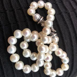 David Yurman Pearl Necklace with Diamonds